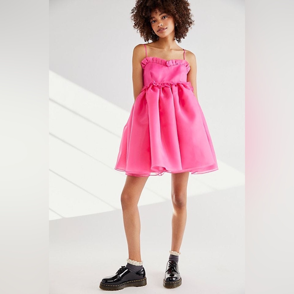 Selkie Rosebud Mini Dress Pink Size Medium - Picture 9 of 10